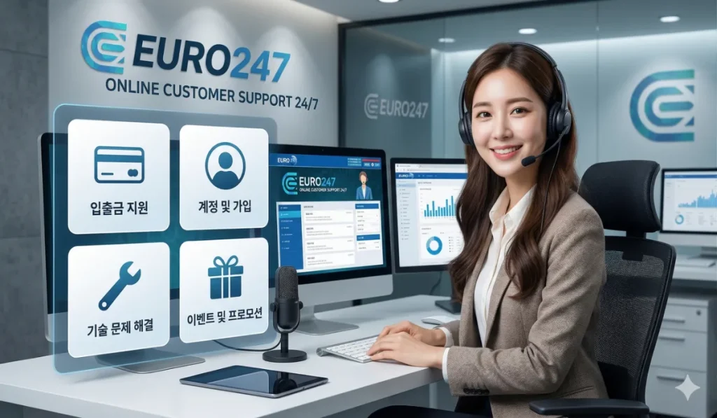 유로247 고객센터 상담 안내화면